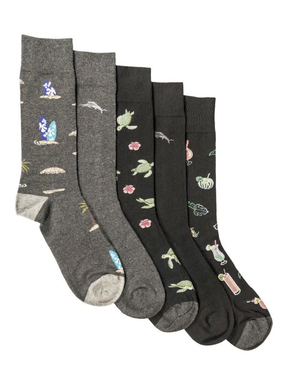 Tommy Bahama CoolMax EcoMade 5-Pack Assorted Crew Socks